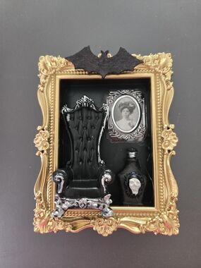 Gothic Miniature Shadow Box with Black Throne